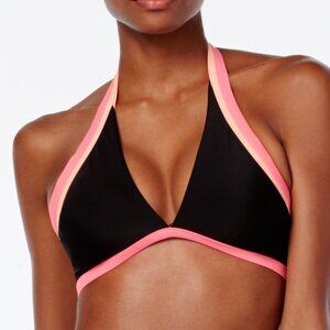Bikini Nation Colorblocked Halter Bikini Top NWT